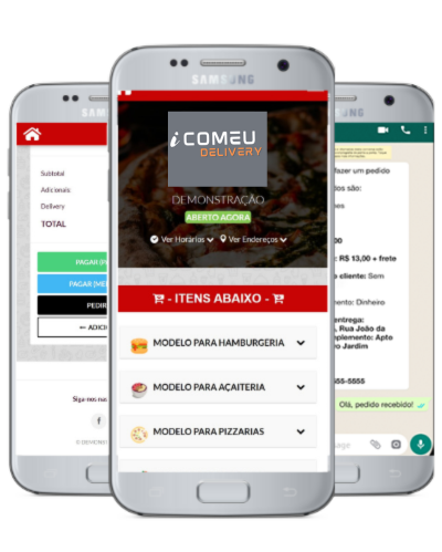 Cardápio de pedidos via WhatsApp.